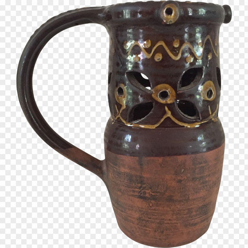 Mug 19th Century 18th Pottery Delftware Puzzle Jug PNG