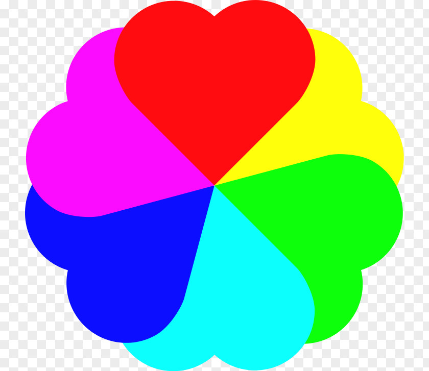 Rainbow Color Heart Clip Art PNG
