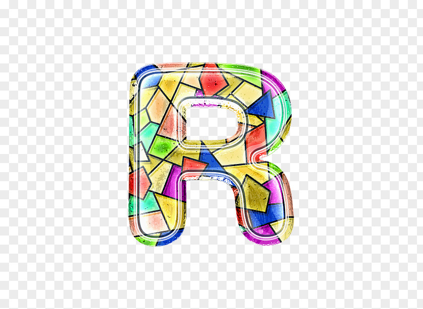 Stained Glass Letter R Illustration PNG