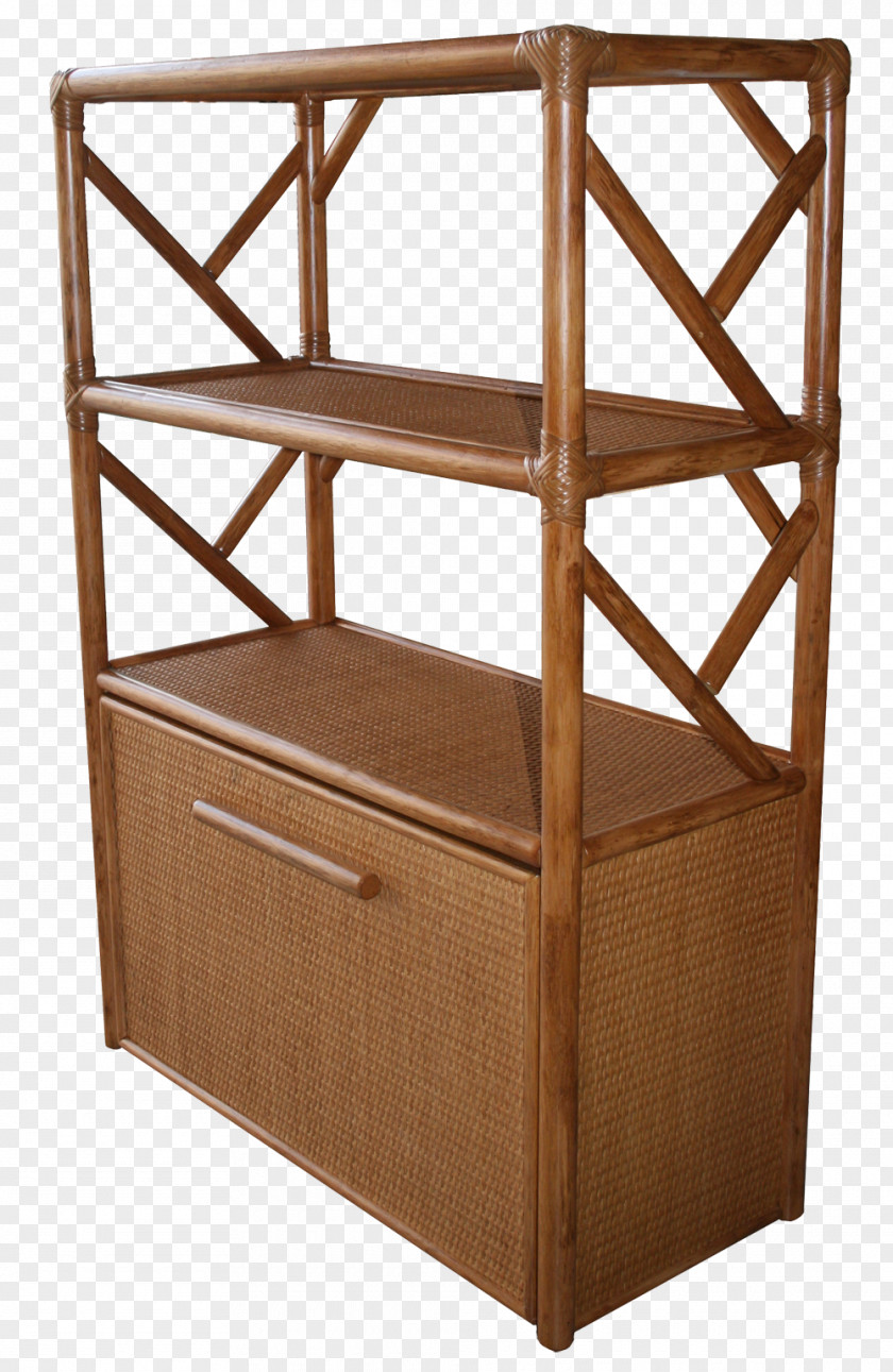 House Shelf Bookcase Drawer Rattan PNG