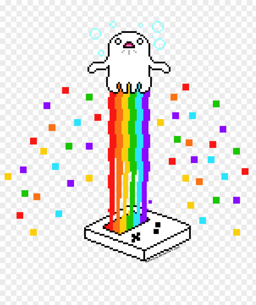 Pixel Art Rainbow 8-bit Color PNG