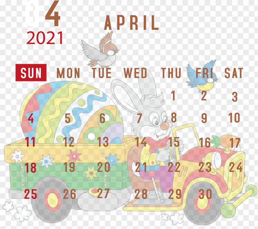 April 2021 Printable Calendar PNG