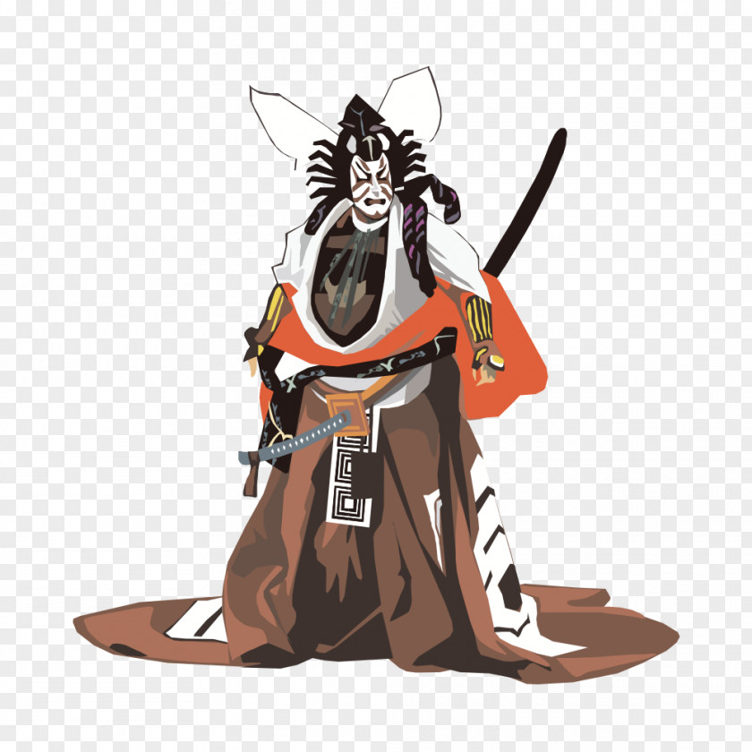 Samurai Cartoon Costume Design Workbook Middle School Illustration PNG