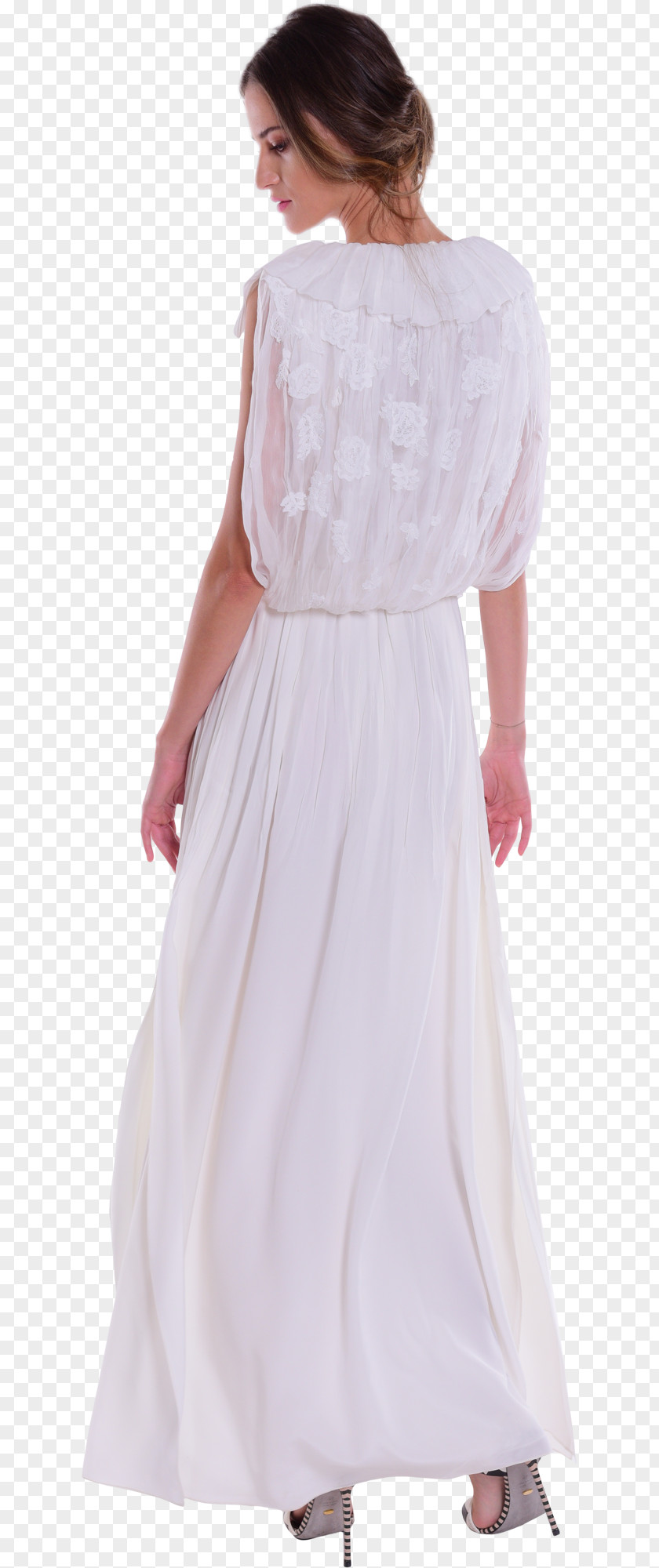 White Gauze Cocktail Dress Clothing Sleeve Satin PNG