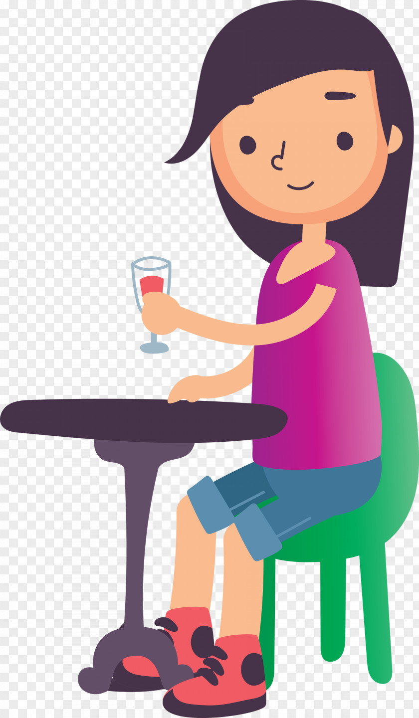 Sitting Chair Purple Behavior Table PNG