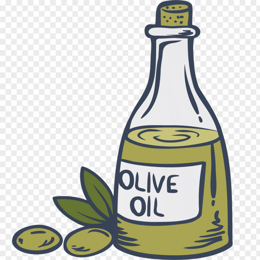 Vector Creative Hand-painted Olive Oil Salad PNG