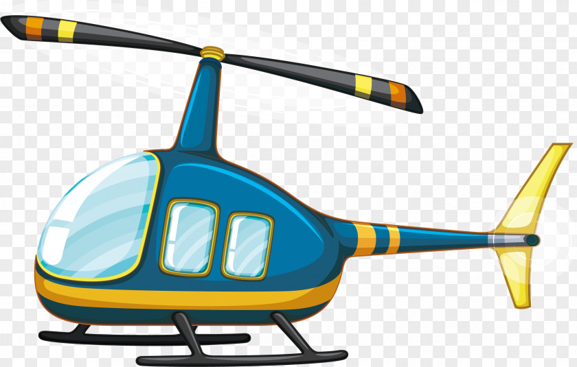 Yellow Blue Helicopter Airplane Flight Clip Art PNG