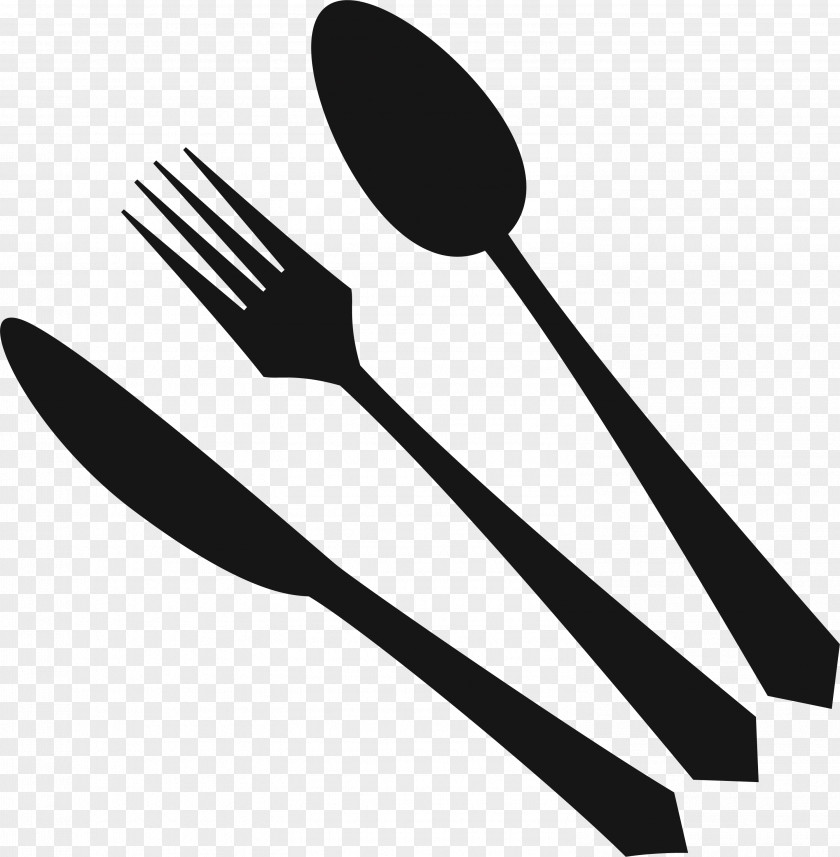 Black Simple Knife And Fork Spoon PNG