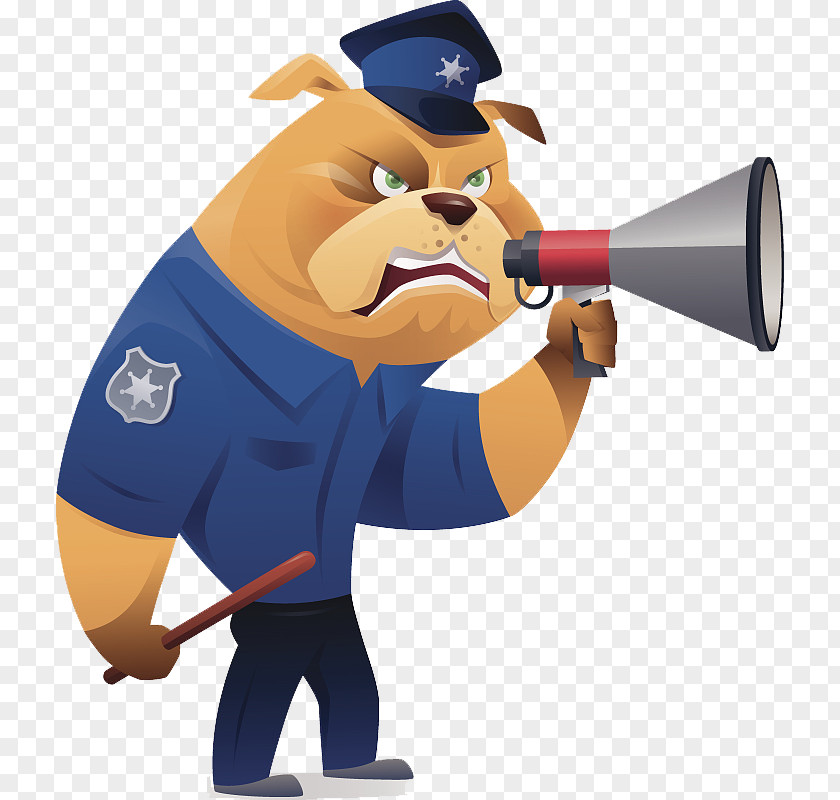 Caricature Designs The Image Of Police Bulldog Officer Illustration PNG