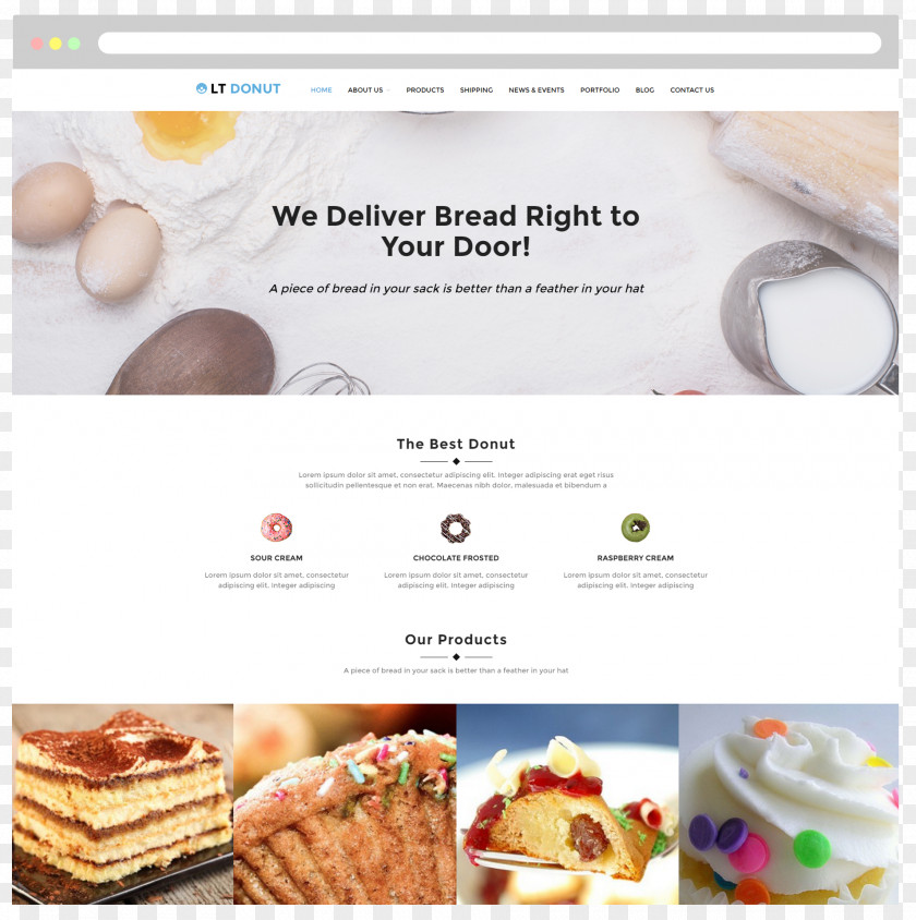 Fine Feathers WordPress Donuts Theme Blog PNG