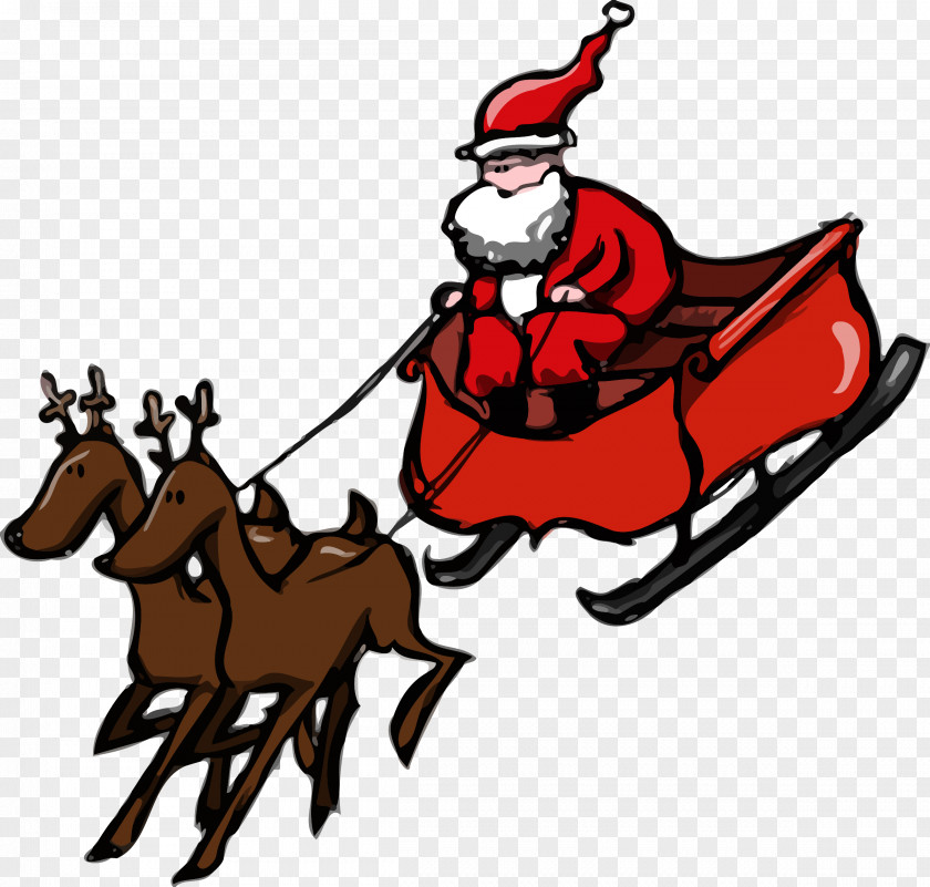 Santa Claus And Reindeer A Visit From St. Nicholas Christmas Gift PNG