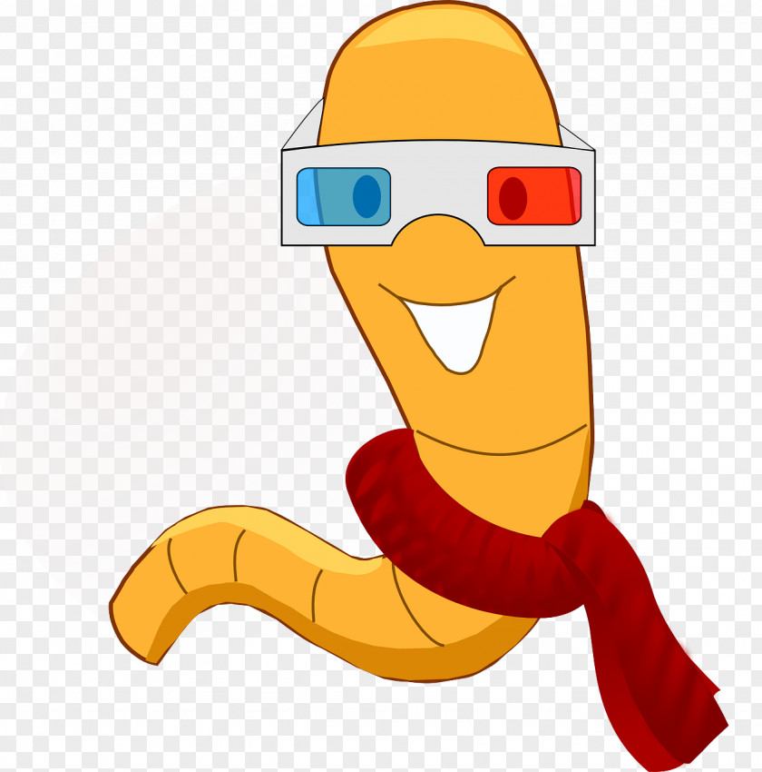 Glasses Cartoon Worm Polarized 3D System Clip Art PNG