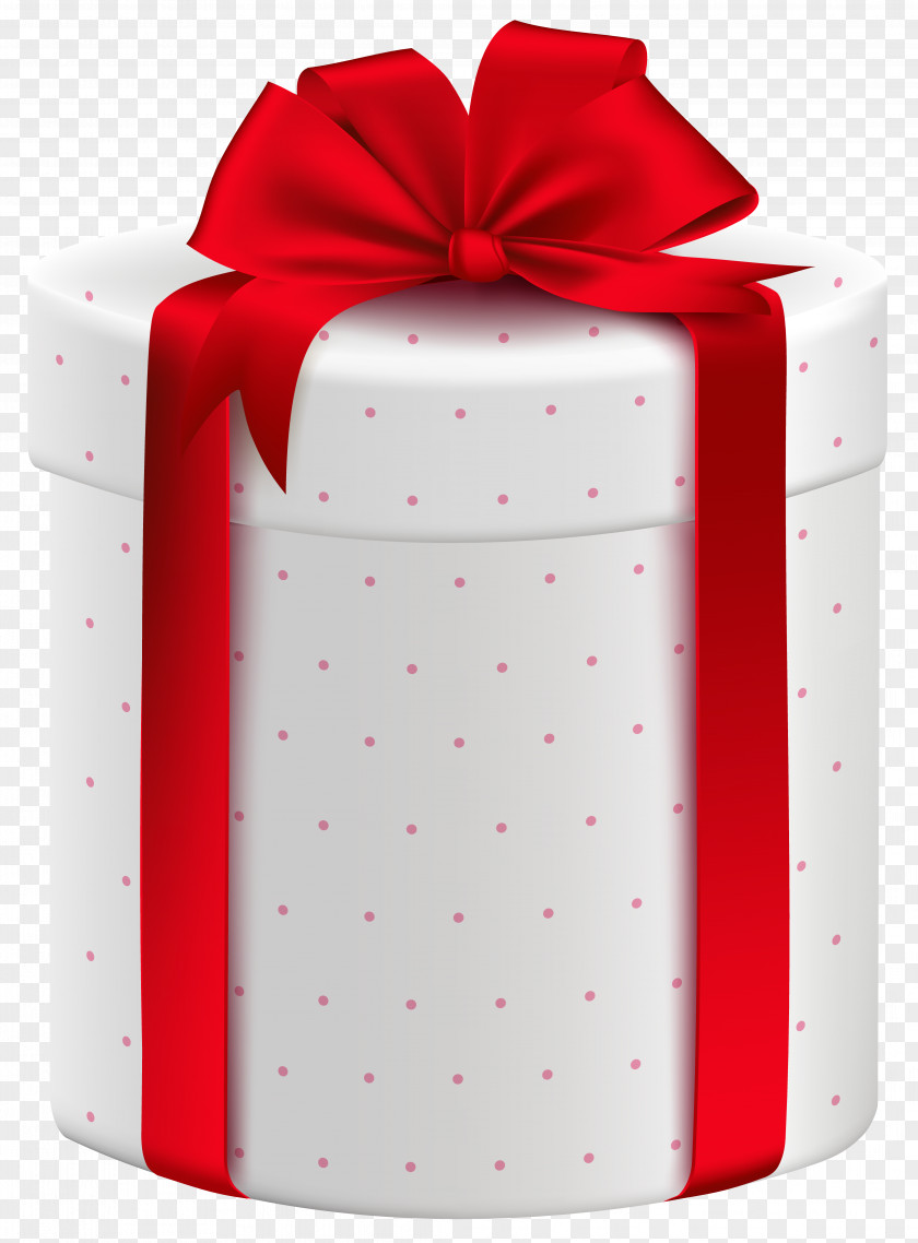 White Gift Box With Red Bow Clipart Image Wrapping Clip Art PNG