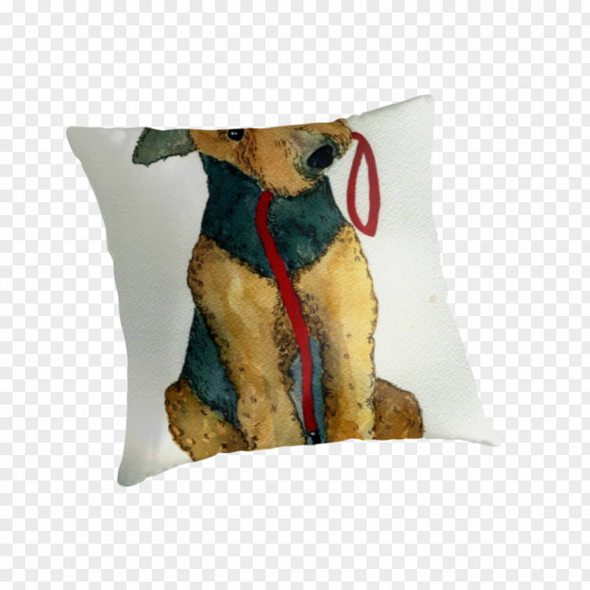 Airedale Terrier Dog Breed Throw Pillows Cushion PNG