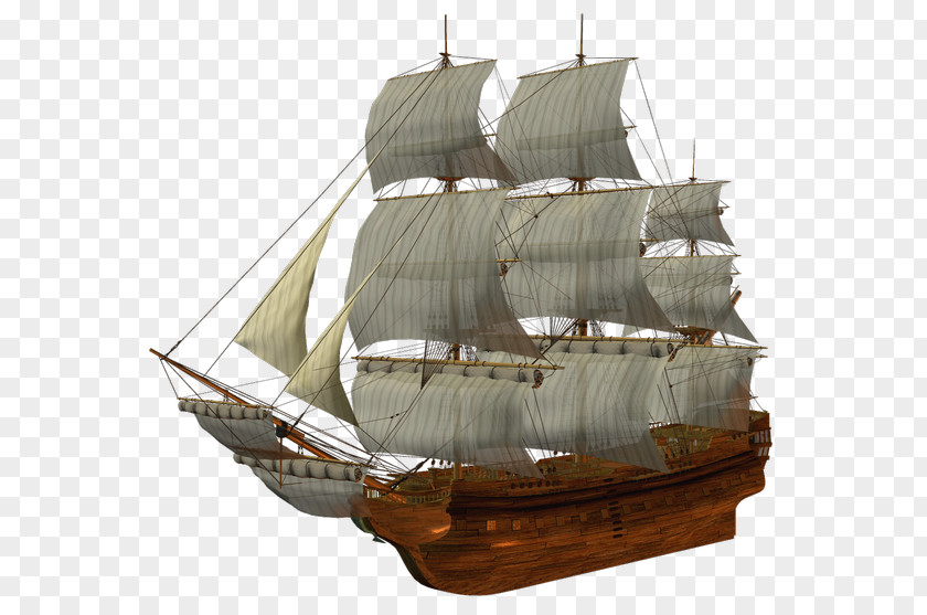 Brigantine Clipper Galleon Barque PNG