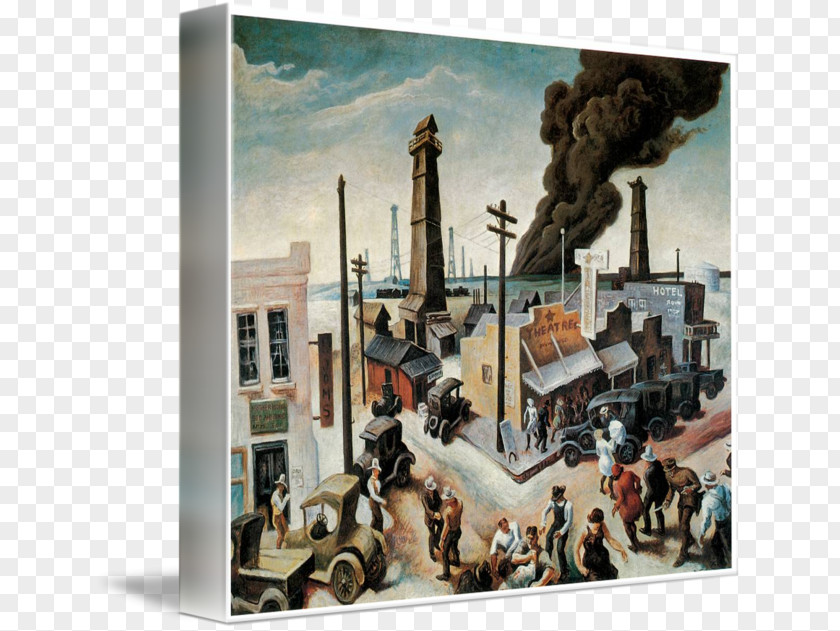 Painting Borger Boomtown Canvas Print Oil Boom PNG