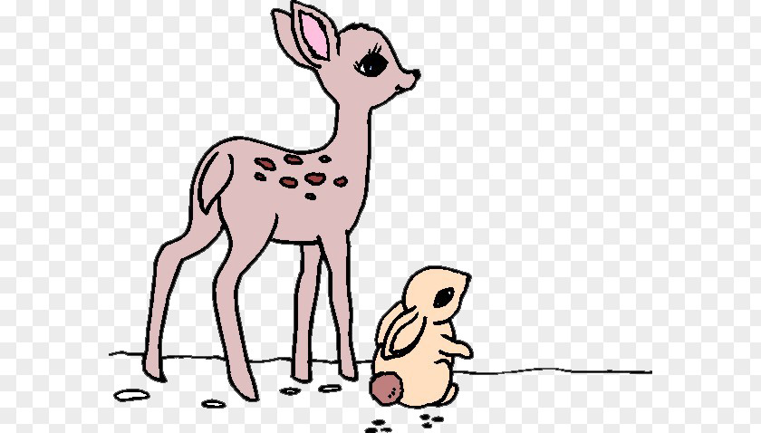 Cartoon Deer And Rabbits Sika Rabbit Coloring Book PNG