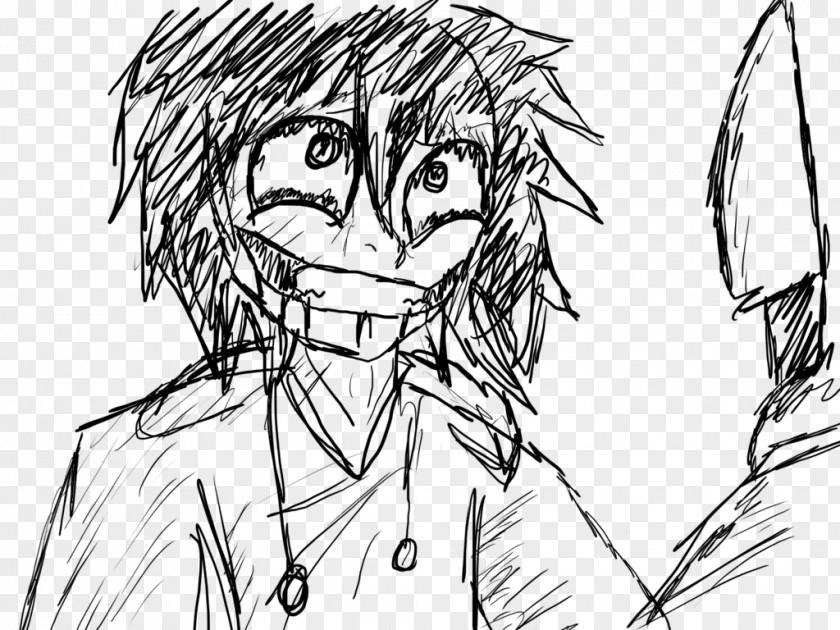 Jeff The Killer Virtual Hero Line Art Photography Cartoon Sketch PNG