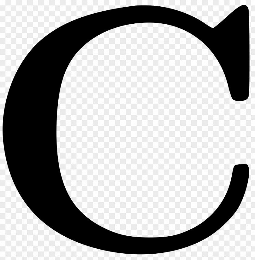 Letter C White Black Font PNG