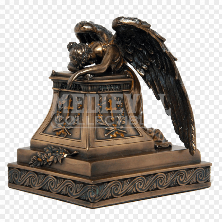 Altar Mourning Angel Statue Bronze Sculpture PNG