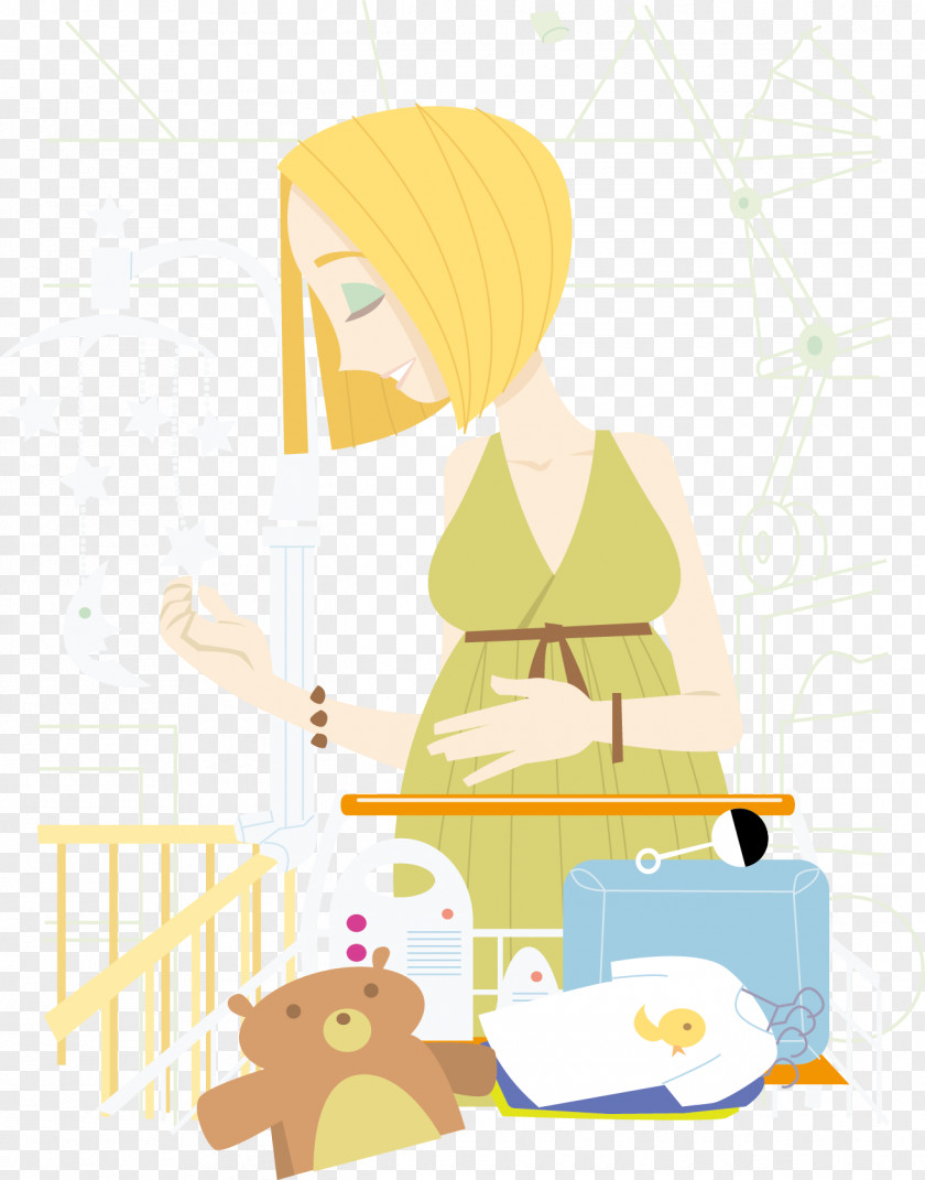 Vector Pregnant Woman Mother Illustration PNG