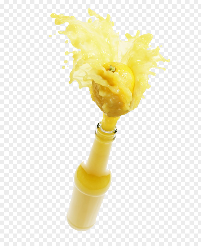 Yellow And Orange Juice Smoothie Bottle Lemon PNG