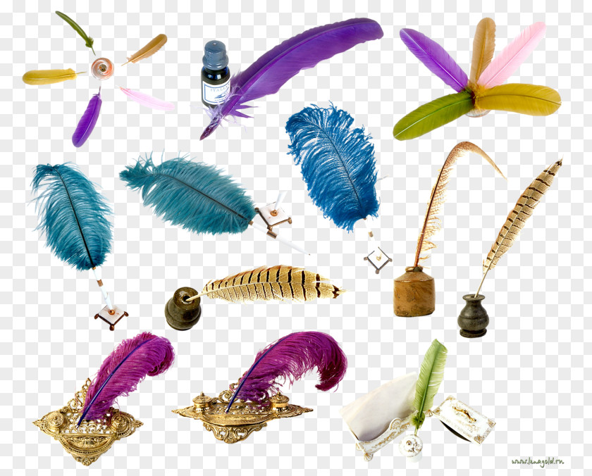 Feather Inkwell Clip Art PNG