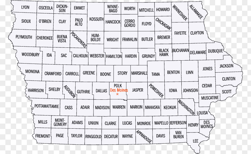 Map Iowa County, Linn Pocahontas Mahaska Monroe PNG