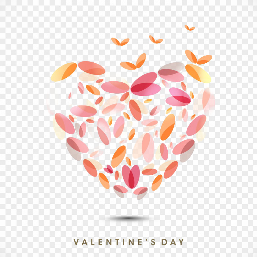 Petals LOGO Valentine's Day Heart Qixi Festival Gift Greeting Card PNG