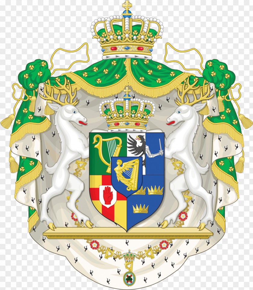 Shamrock Kingdom Of Ireland Coat Arms Crest PNG