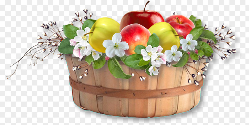 Apple Basket Food Gift Baskets Floral Design PNG