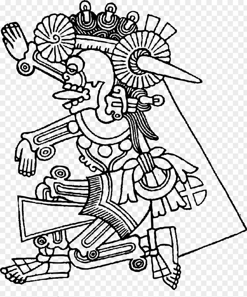 Aztec Mictlantecuhtli Drawing PNG