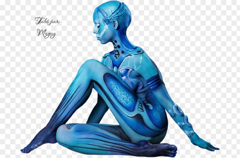 Cobalt Blue Homo Sapiens Figurine PNG