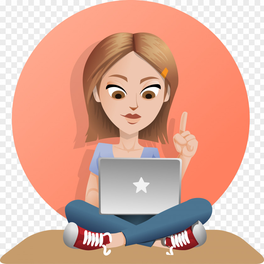 Laptop Woman Clip Art PNG