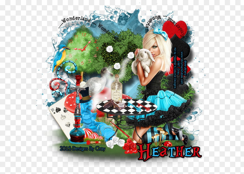 Twisted Alice In Wonderland Rabbit Hole Christmas Ornament Graphics Photomontage Illustration Day PNG