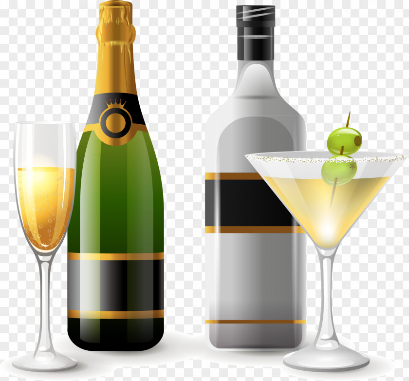 Cocktail,Bottle White Wine Champagne Sparkling Cocktail PNG