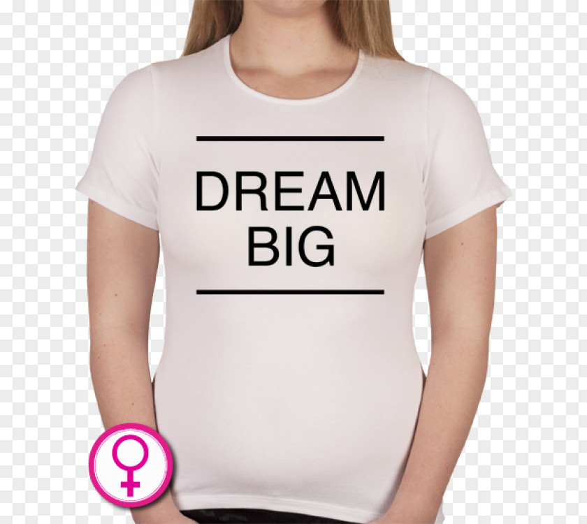 Dream Big T-shirt White Sleeve Shoulder PNG