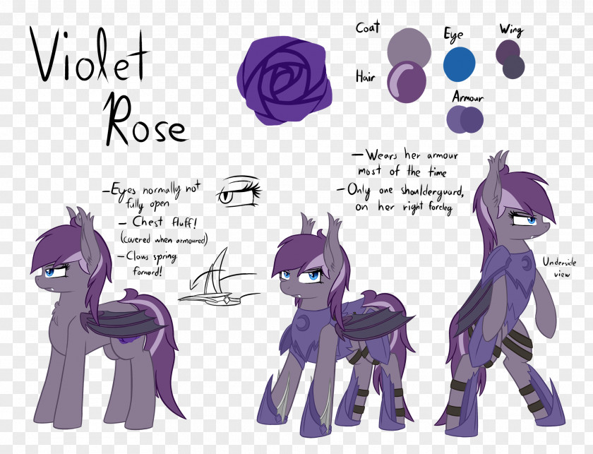Violet Rose Horse Tail Animal Font PNG