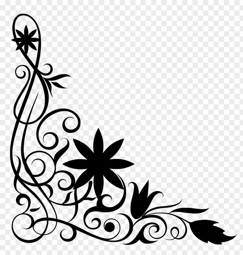 Line Art Pedicel Black And White Flower PNG