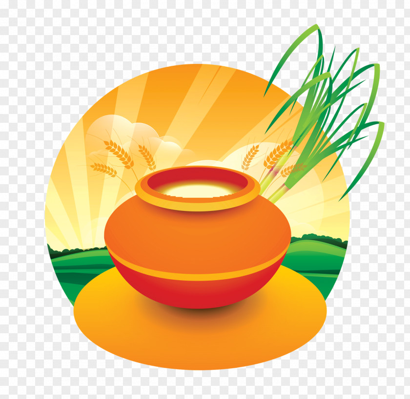 Pot South India Thai Pongal Happiness Wish PNG