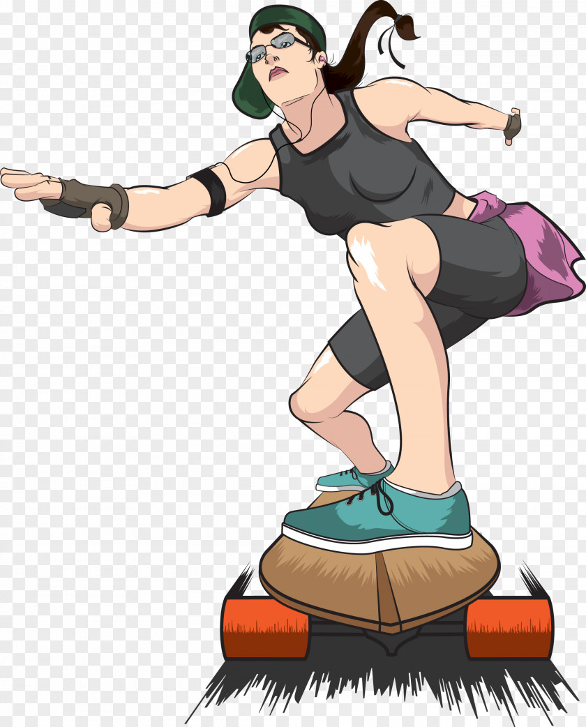 Skateboarding Vector Ice Skating Illustration PNG