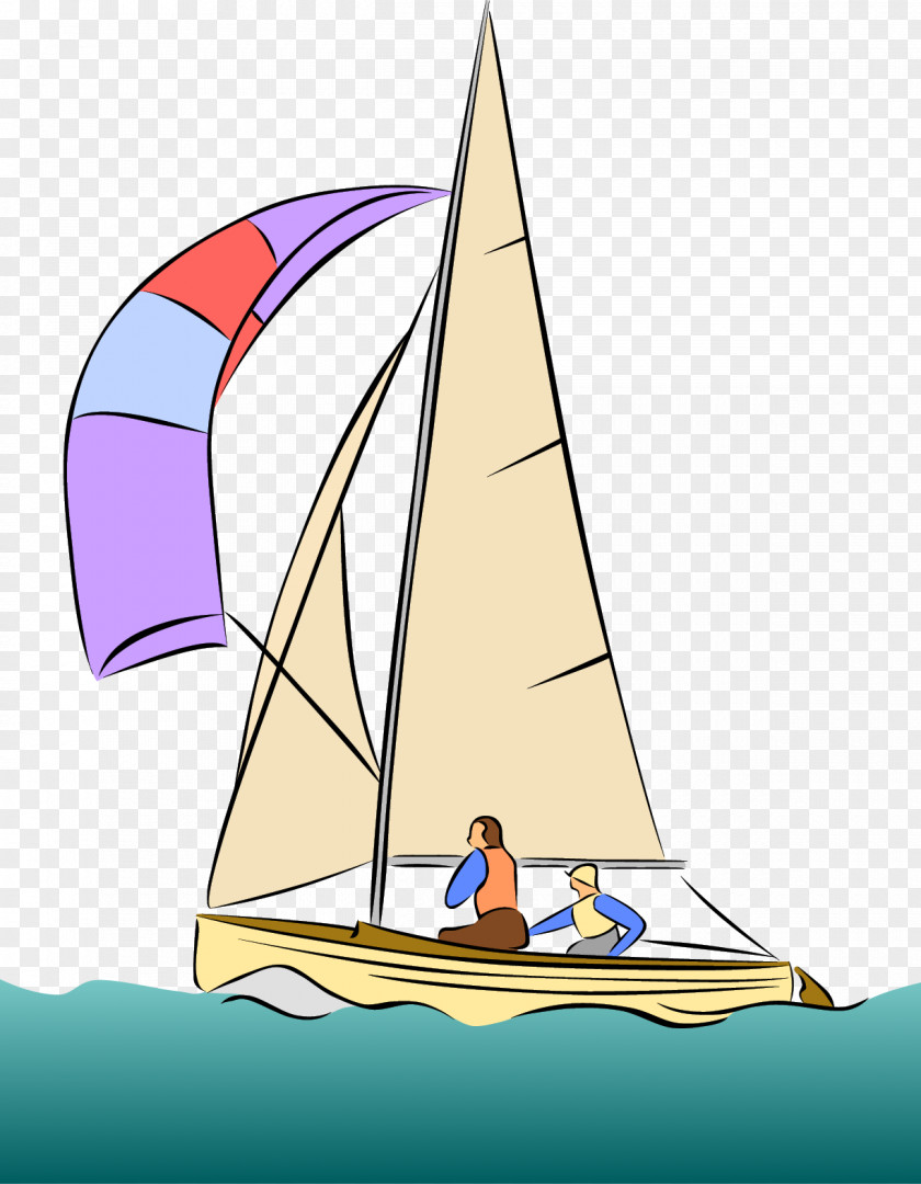 Vector Sailing Dinghy Lugger PNG