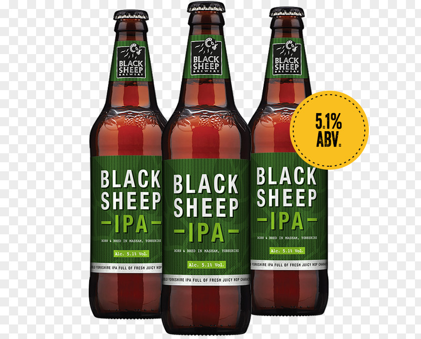 Beer India Pale Ale Black Sheep Brewery Bottle PNG