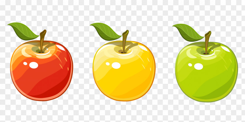 Red Yellow And Green Apple Vector Material Clip Art PNG