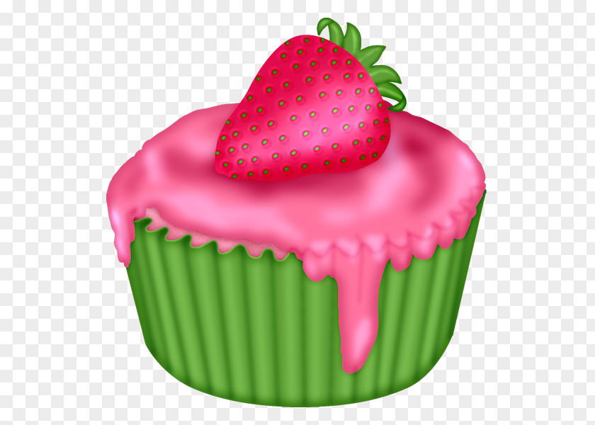 Strawberry Cake Cream Cupcake PNG