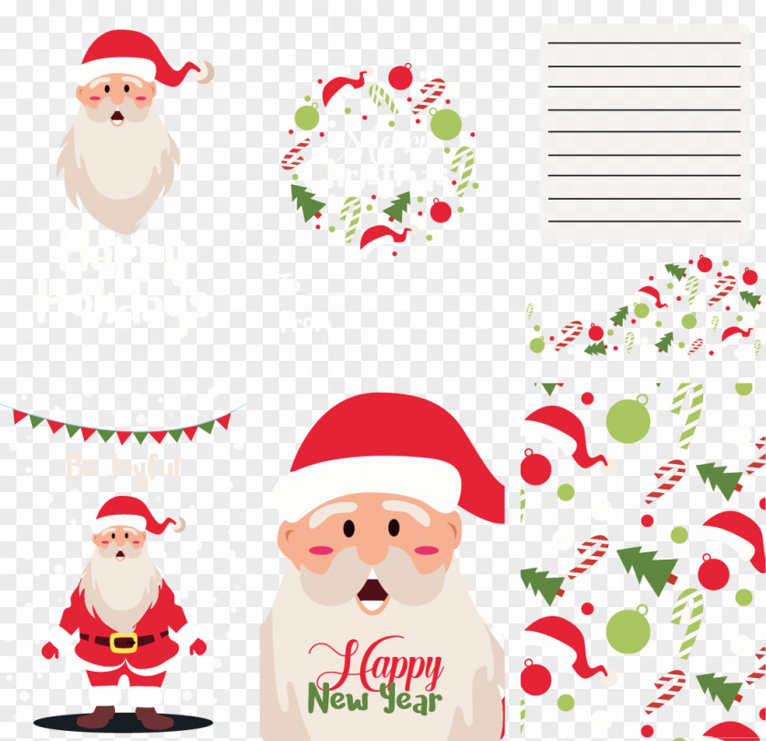 Cute Santa Claus Cover Letter Christmas Ornament Paper Clip Art PNG