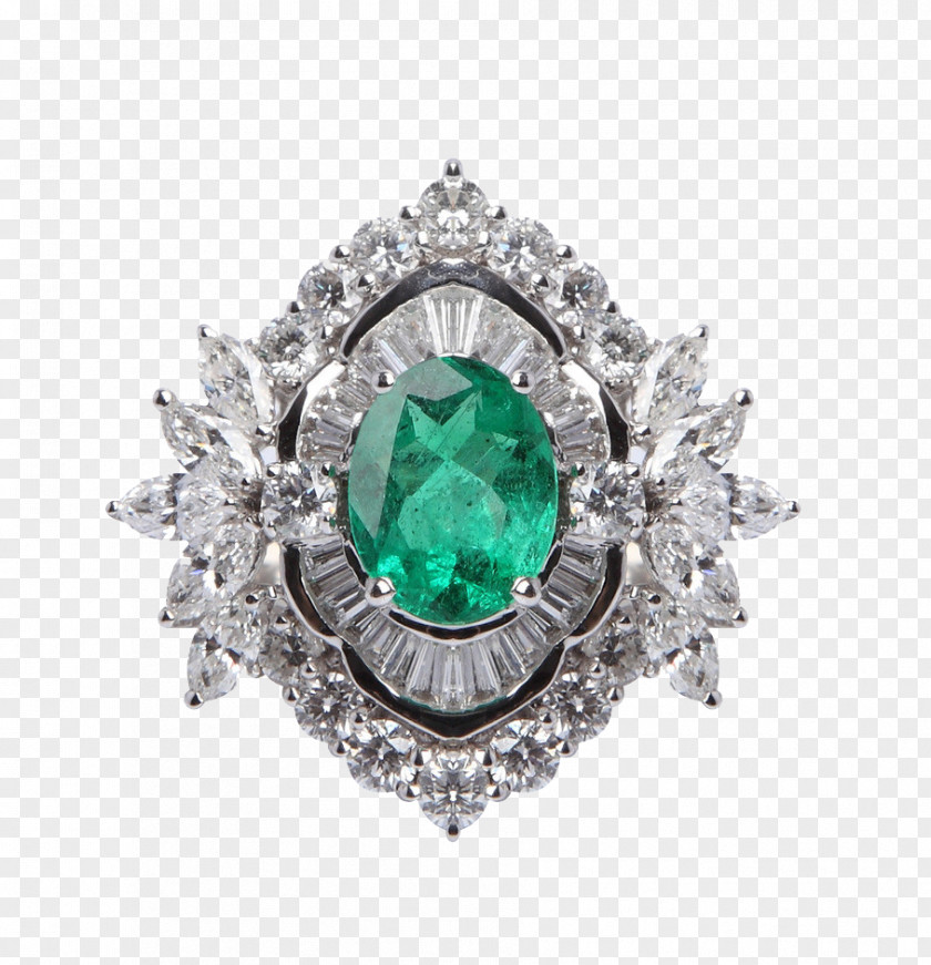 Emerald And Diamond Ring Jewellery PNG