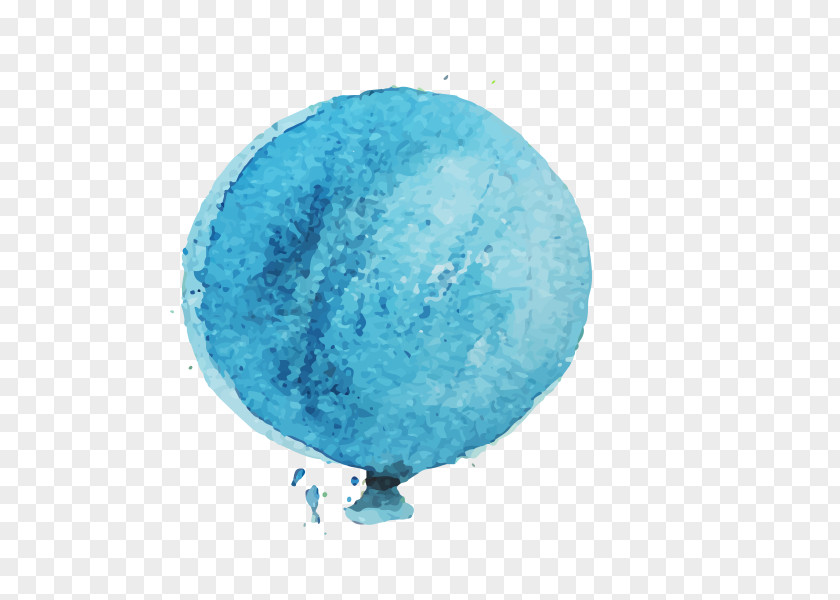 Color Hand-painted Blue Balloons Watercolor Painting Balloon Graphic Design Illustration PNG