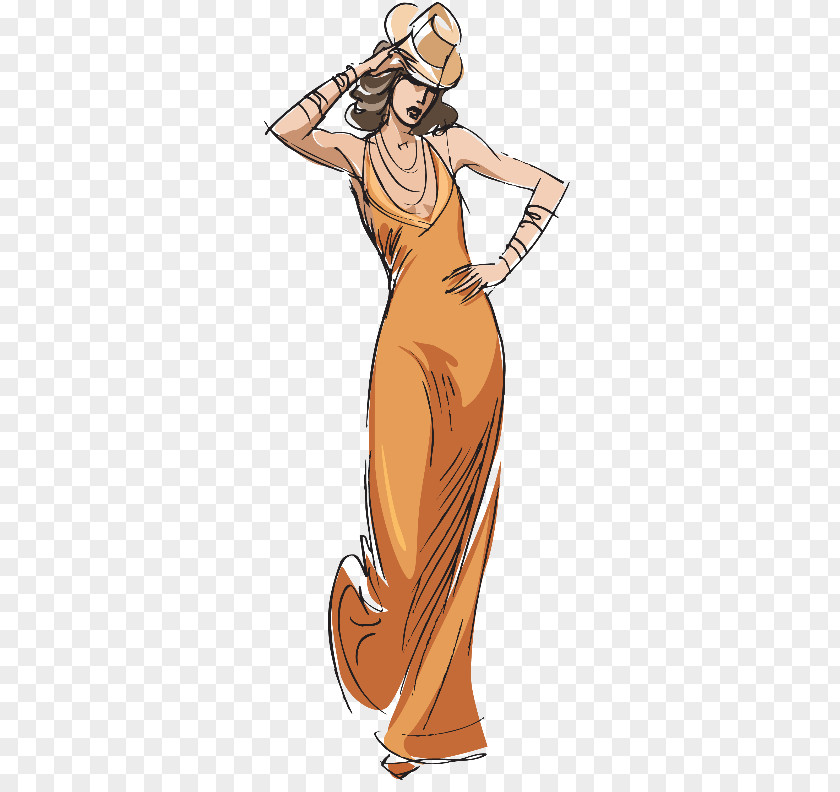 Dress Clothing Woman Skirt Drawing PNG