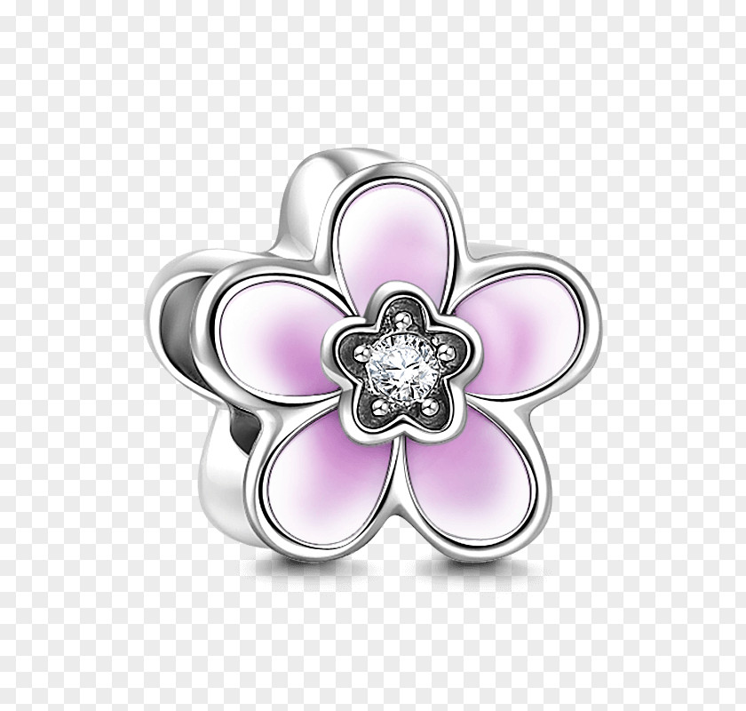 Peach Blossom Earring Charm Bracelet Jewellery Silver PNG